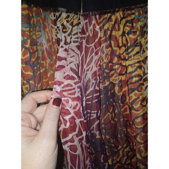 BCBG Max Azria Inga One Shoulder Silk Abstract Print Maxi Gown Dress Size 8 - Picture 4 of 7